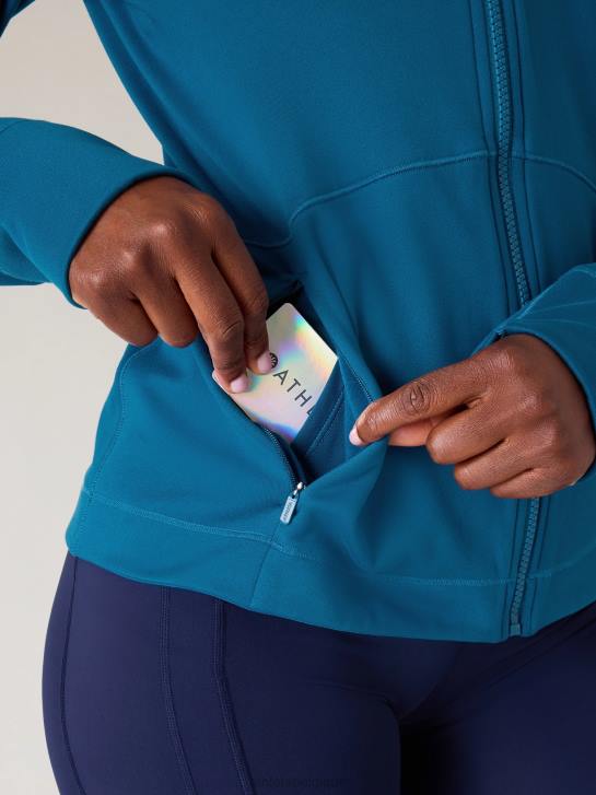 Athleta femmes zip complet imparable JRTZ287 vêtements bleu lapis foncé