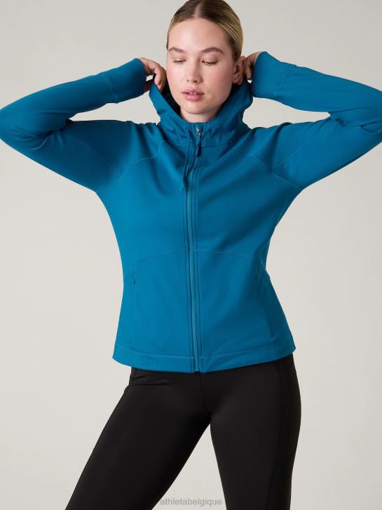 Athleta femmes zip complet imparable JRTZ287 vêtements bleu lapis foncé