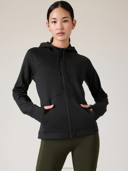 Athleta femmes zip complet imparable JRTZ370 vêtements noir