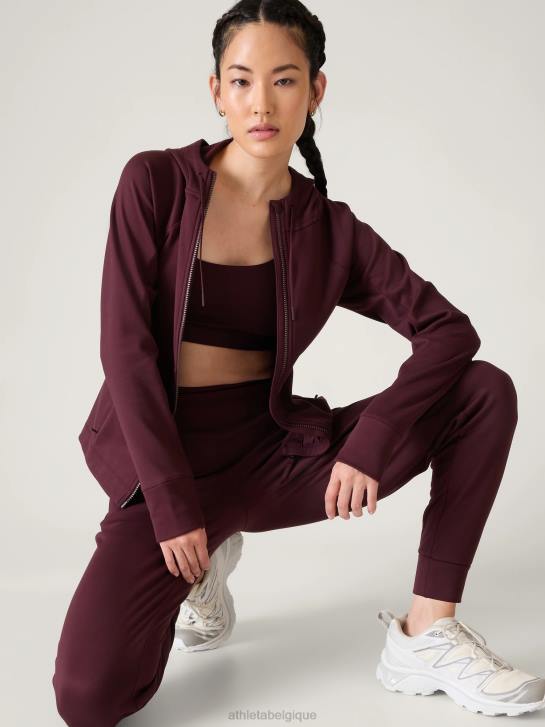 Athleta femmes zip complet imparable JRTZ545 vêtements cabernet épicé