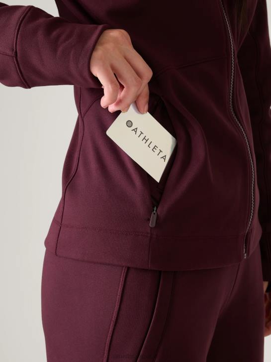 Athleta femmes zip complet imparable JRTZ545 vêtements cabernet épicé