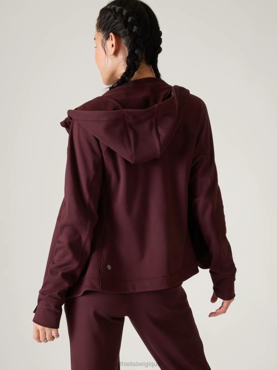 Athleta femmes zip complet imparable JRTZ545 vêtements cabernet épicé