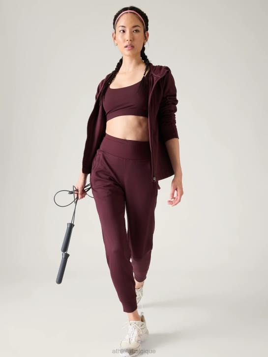 Athleta femmes zip complet imparable JRTZ545 vêtements cabernet épicé