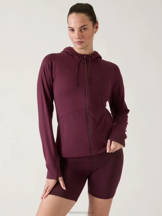 Athleta femmes zip complet imparable JRTZ545 vêtements cabernet épicé