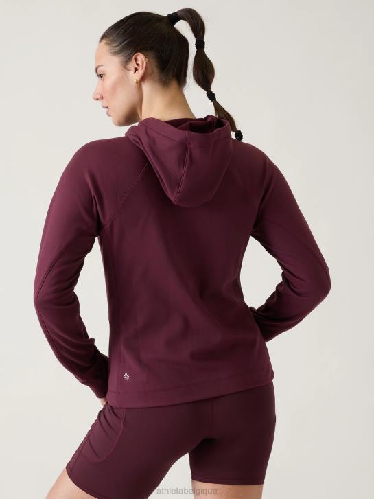Athleta femmes zip complet imparable JRTZ545 vêtements cabernet épicé